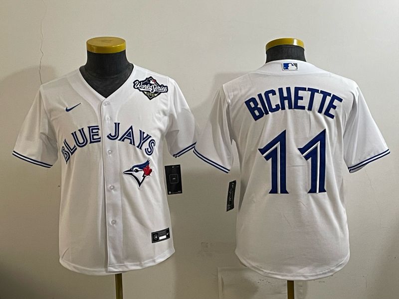 Youth 2025 Nike Toronto Blue Jays #11 Bichette White Game MLB Jersey 01
